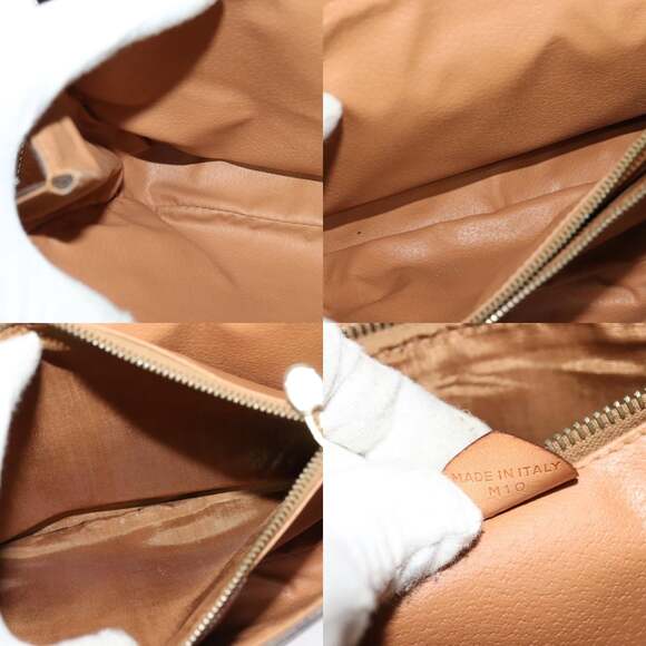 CELINE Macadam Canvas Shoulder Bag Pvc Leather Brown Gold - Picture 12 of 12